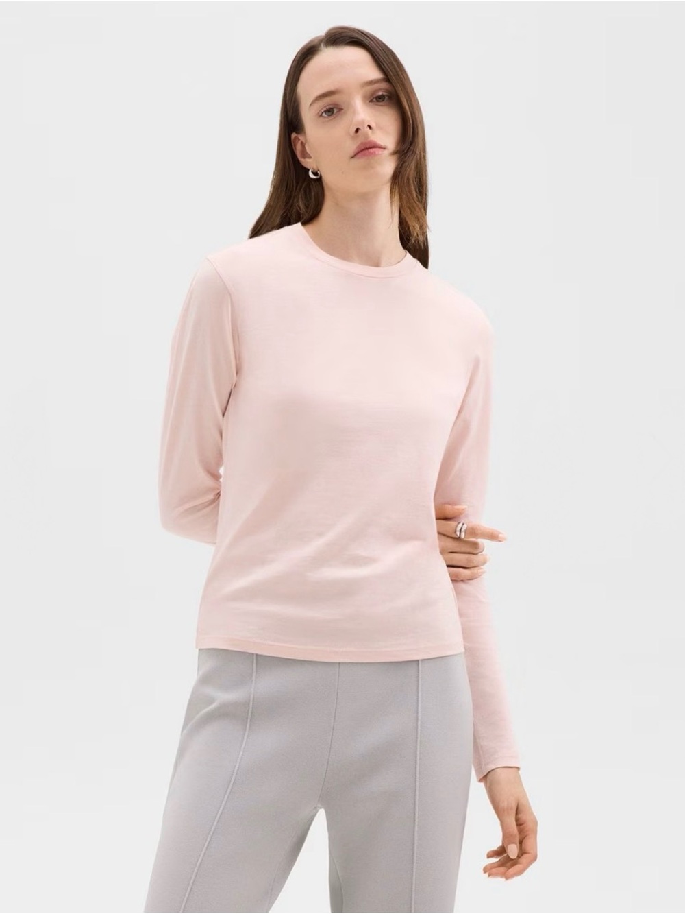 ✨ THEORY ✨ Tiny Long-Sleeve Tee in Organic Cotton